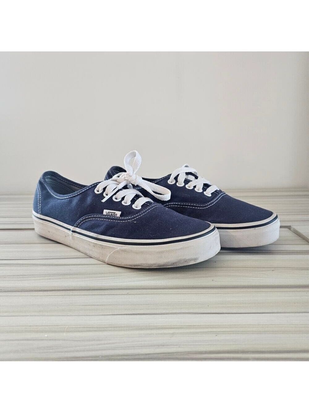 Vans Authentic Blue Canvas Low Top Sneakers Shoes Men's Size 6.5